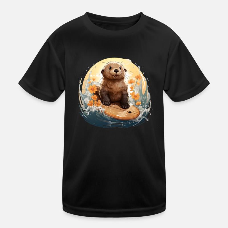 Surfender Seeotter Kinder Funktions-T-Shirt