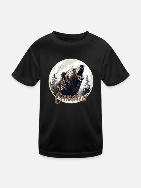 Style rétro Grizzly canadien - T-shirt sport Enfant - noir - Devant