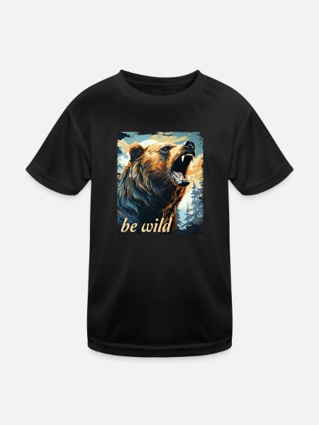 Be Wild - Kids Functional T-Shirt - black - Front