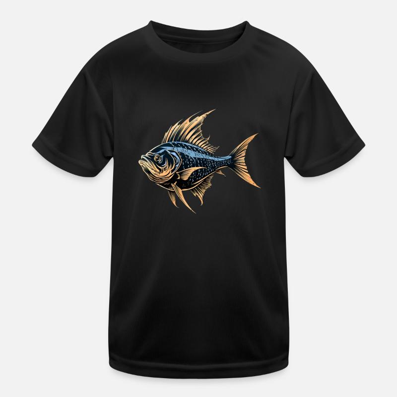 Style rétro poisson T-shirt sport Enfant