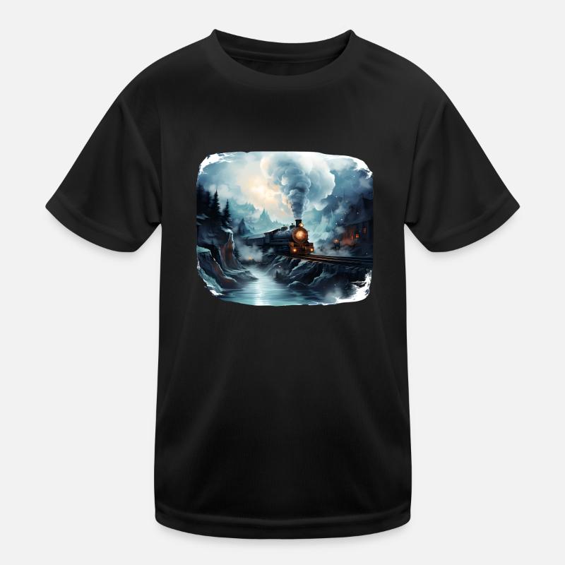 Dampflok Kinder Funktions-T-Shirt