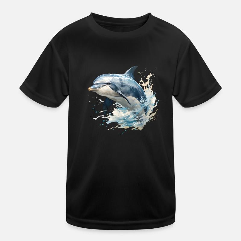 Springender Delfin Kinder Funktions-T-Shirt
