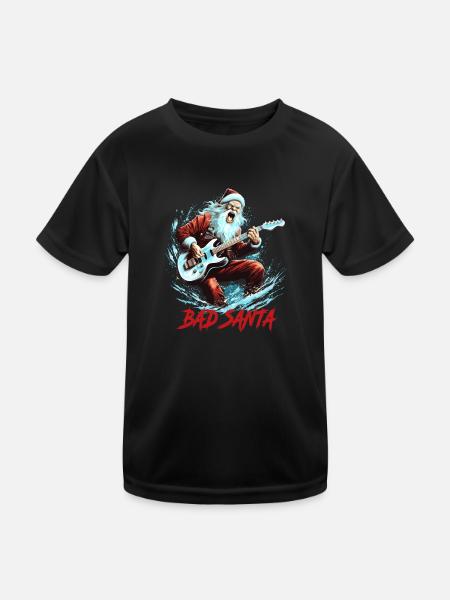 BAD SANTA - Kinder Funktions-T-Shirt - Schwarz - Vorne