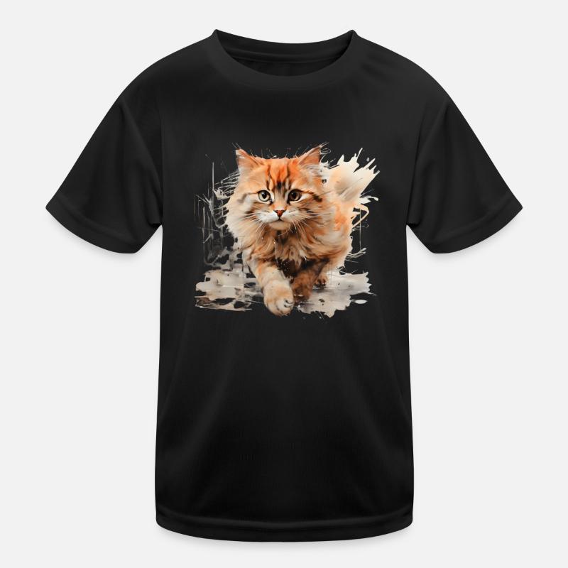 Cute Kitty - Kinder Funktions-T-Shirt - Schwarz