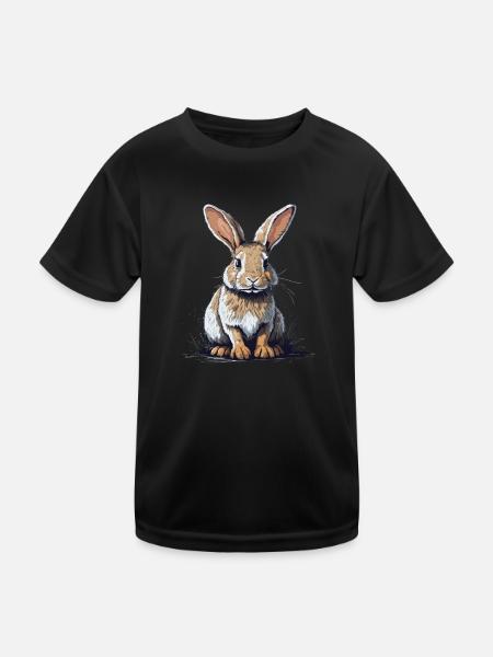 Fille lapin - T-shirt sport Enfant - noir - Devant