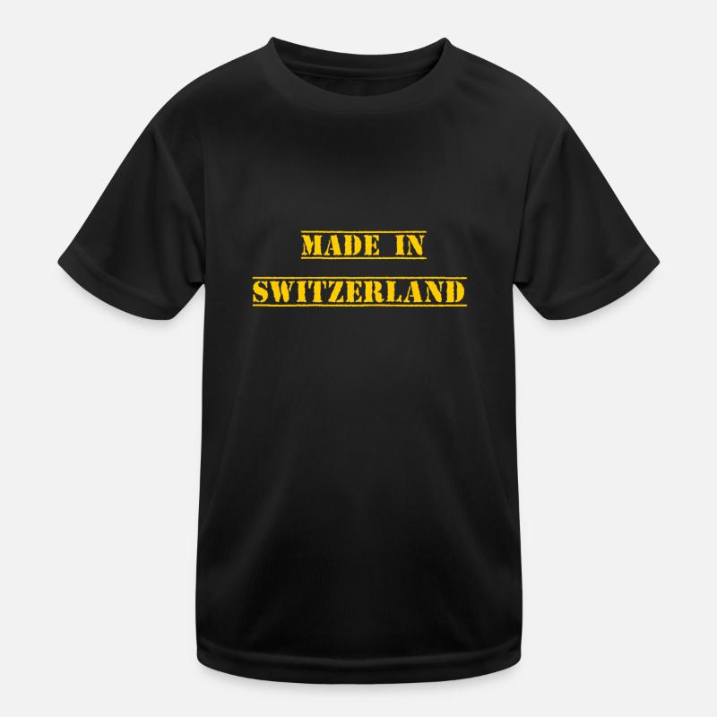 Made in Switzerland Schweiz Schweizer Geschenk Kinder Funktions-T-Shirt