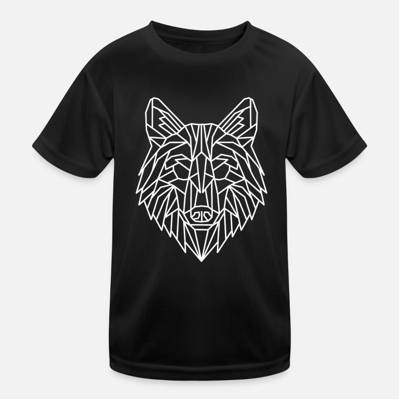 Wolf Geometrisch Linie Kinder Funktions-T-Shirt