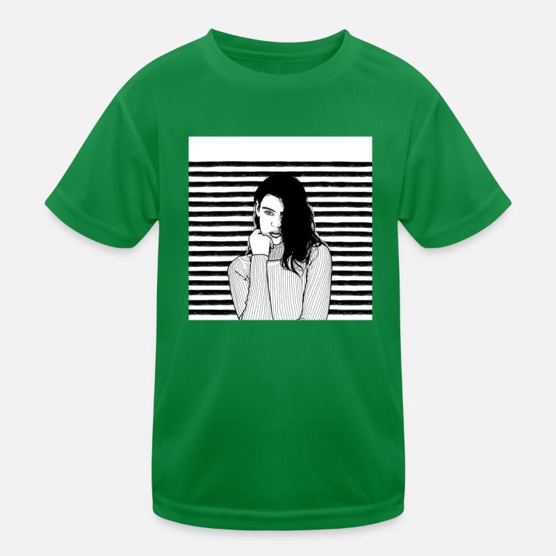 Stripes Black White Kids Functional T-Shirt