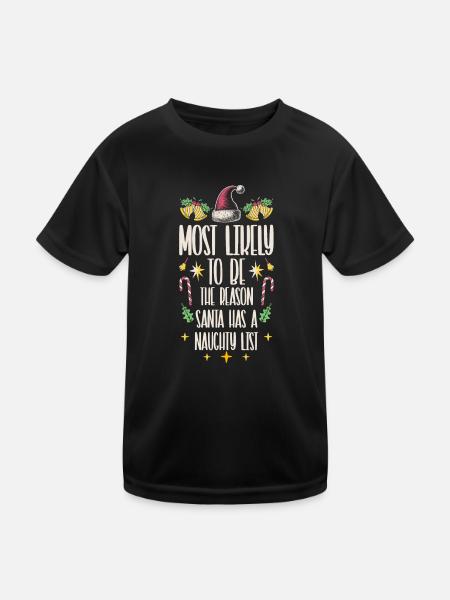 Weihnachten Lustiger Spruch Frech Xmas - Kinder Funktions-T-Shirt - Schwarz - Vorne