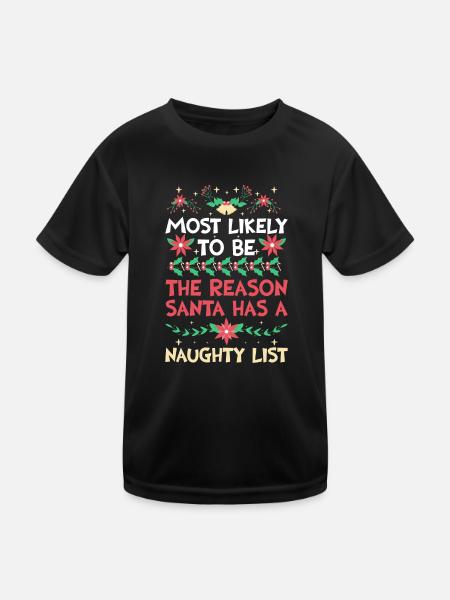 Weihnachten Lustiger Spruch Frech Xmas - Kinder Funktions-T-Shirt - Schwarz - Vorne