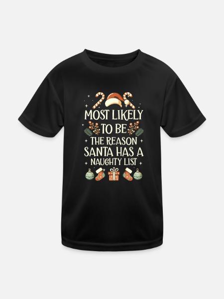 Weihnachten Lustiger Spruch Frech Xmas - Kinder Funktions-T-Shirt - Schwarz - Vorne