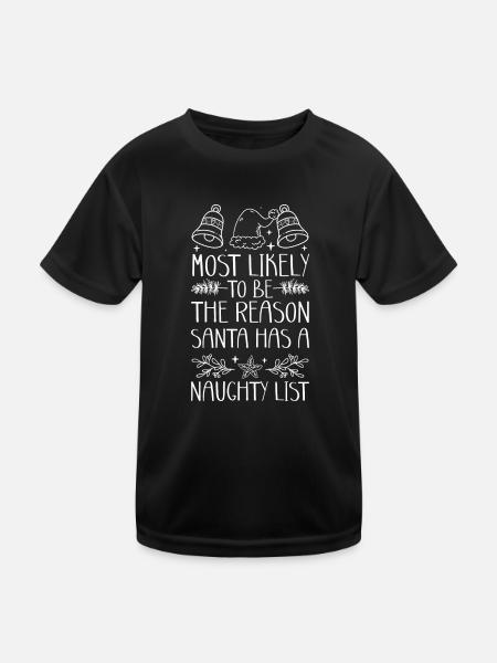 Weihnachten Lustiger Spruch Frech Xmas - Kinder Funktions-T-Shirt - Schwarz - Vorne