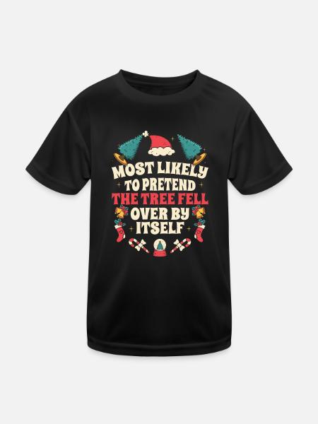 Noël Noël drôle dire humour drôle - T-shirt sport Enfant - noir - Devant