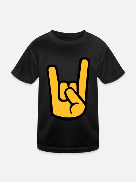 Metal - Kinder Funktions-T-Shirt - Schwarz - Vorne