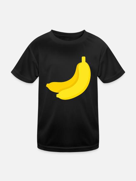 Banane - Kinder Funktions-T-Shirt - Schwarz - Vorne