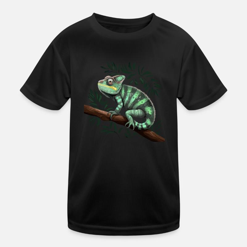 Chameleon Branch Reptiles Kids Functional T-Shirt
