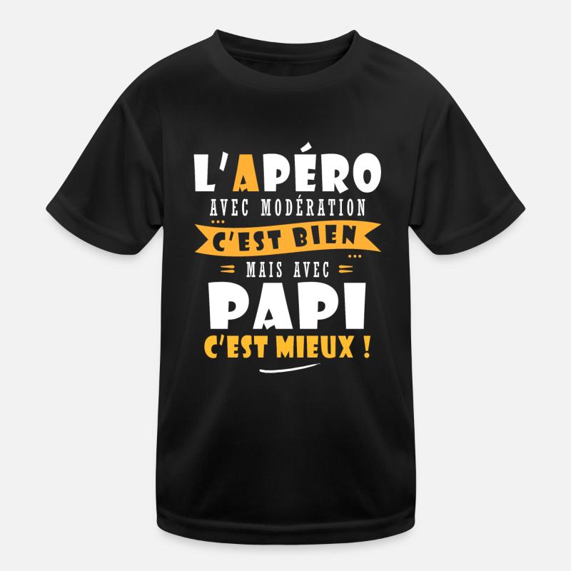 Papi Cadeau Humour papy cadeau papi papy - T-shirt sport Enfant - noir
