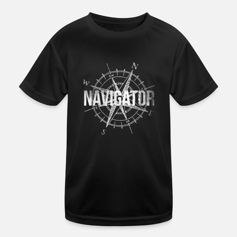 Navigator gift captain compass direction Kids Functional T-Shirt