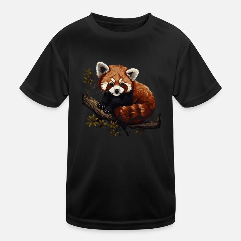 Chat Panda Rouge Ours Panda Rouge Bébé T-shirt sport Enfant