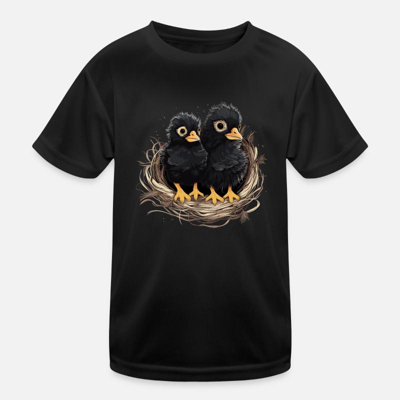 Ravens Babies Bird's Nest Chicks Kids Functional T-Shirt