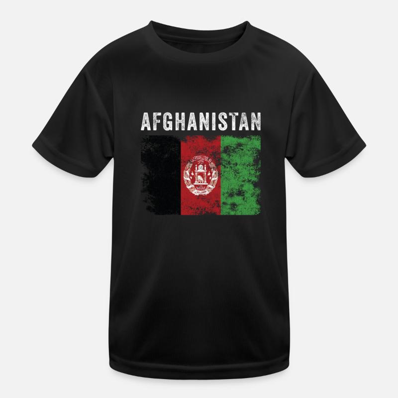 Drapeau de l’Afghanistan Drapeau afghan en détresse T-shirt sport Enfant