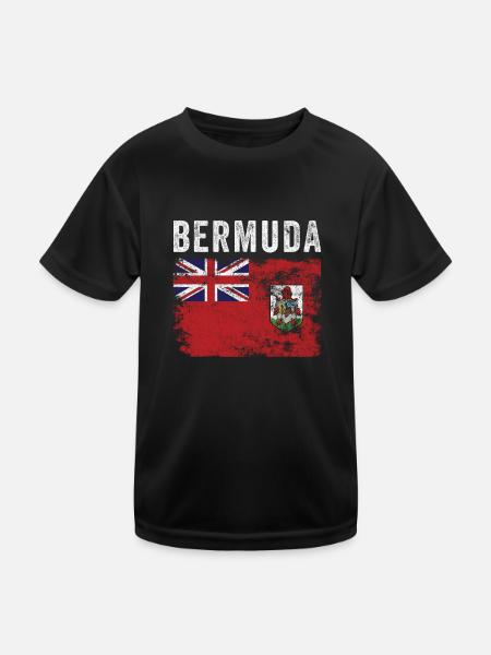 Bermuda Flag Distressed - Bermudian Flag - Kids Functional T-Shirt - black - Front