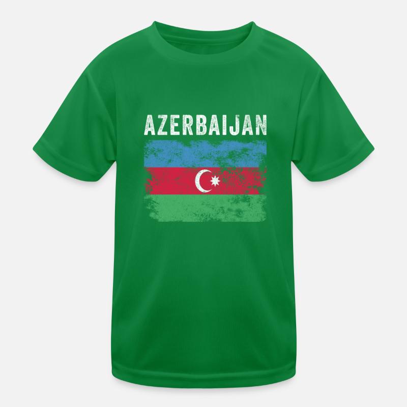 Azerbaijan Flag Distressed - Azeri Flag Kids Functional T-Shirt