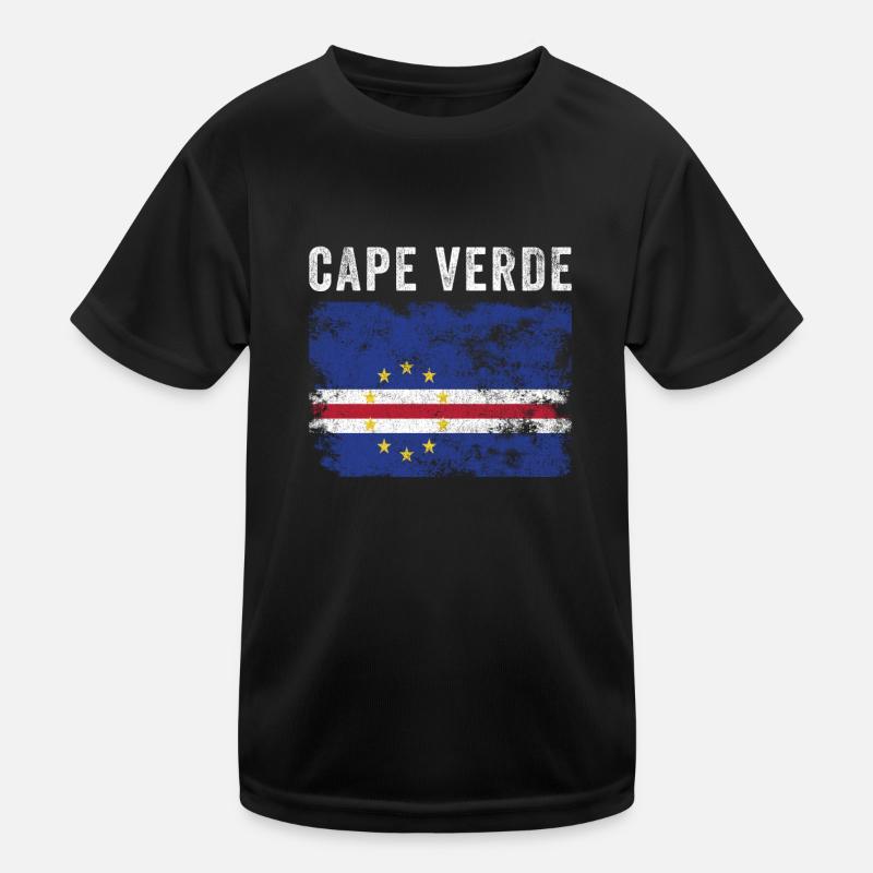 Kapverdische Flagge Distressed Kinder Funktions-T-Shirt