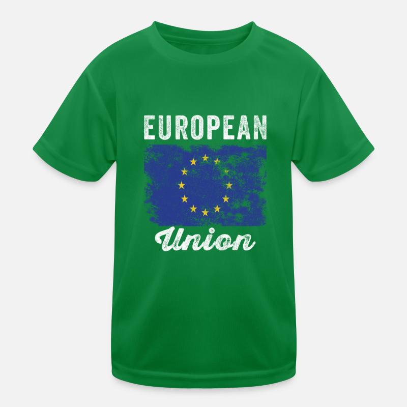 Flagge der Europäischen Union notleidend Kinder Funktions-T-Shirt