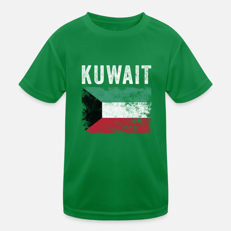 Kuwait Flag Distressed - Kuwaitische Flagge Kinder Funktions-T-Shirt