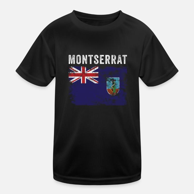 Drapeau de Montserrat en détresse T-shirt sport Enfant