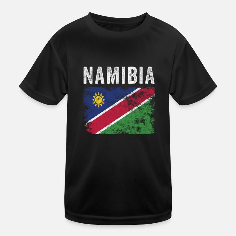 Namibia Flag Distressed - Namibian Flag Kids Functional T-Shirt