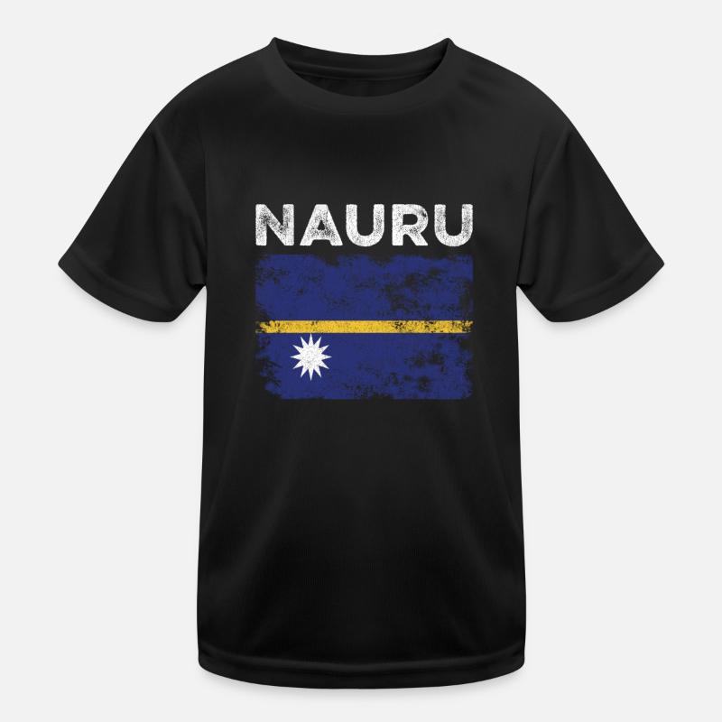 Nauru Flag Distressed - Nauruan Flag Kids Functional T-Shirt