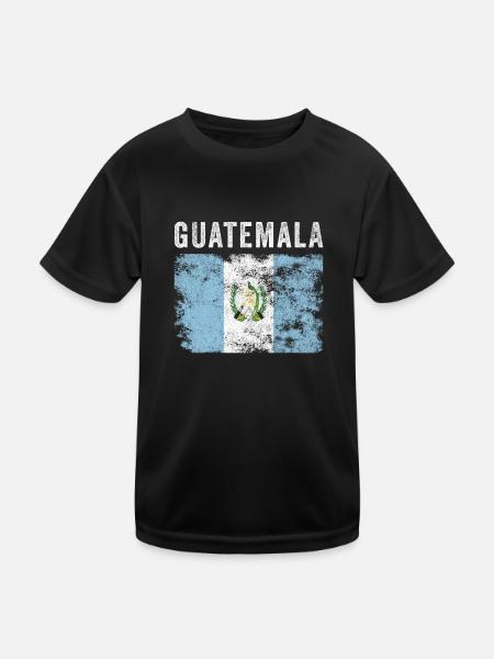 Guatemala Flag Vintage - Guatemalan Flag - Kids Functional T-Shirt - black - Front