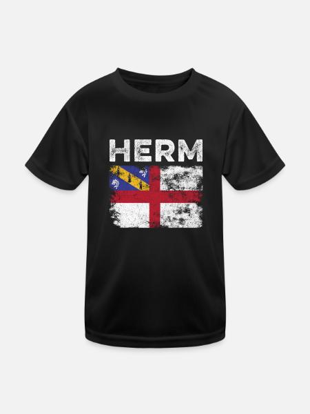 Herm Flag Distressed - Herm Flag - Kids Functional T-Shirt - black - Front