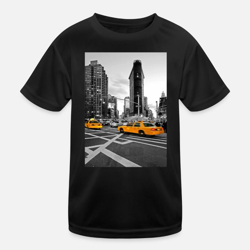NYC Yellow Cabs Flat Iron Building Kinder Funktions-T-Shirt