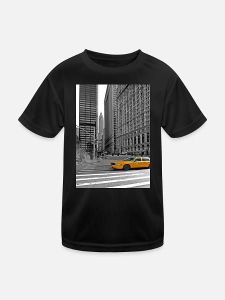 NYC Yellow Cabs Trinity Place - Kids Functional T-Shirt - black - Front