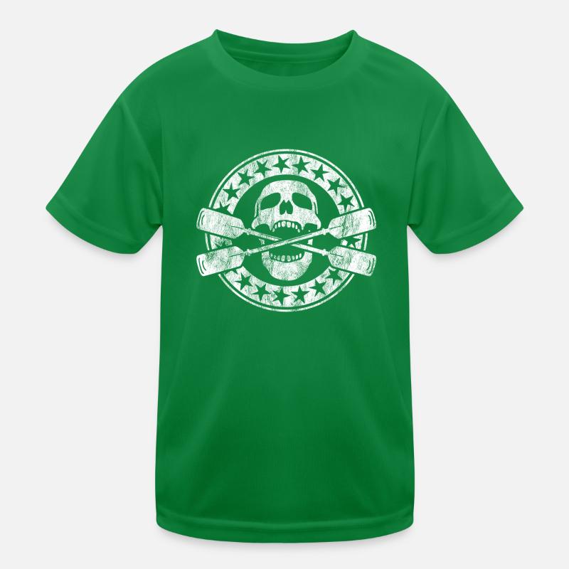 Rowing Oarsman Skull Canoe Kids Functional T-Shirt