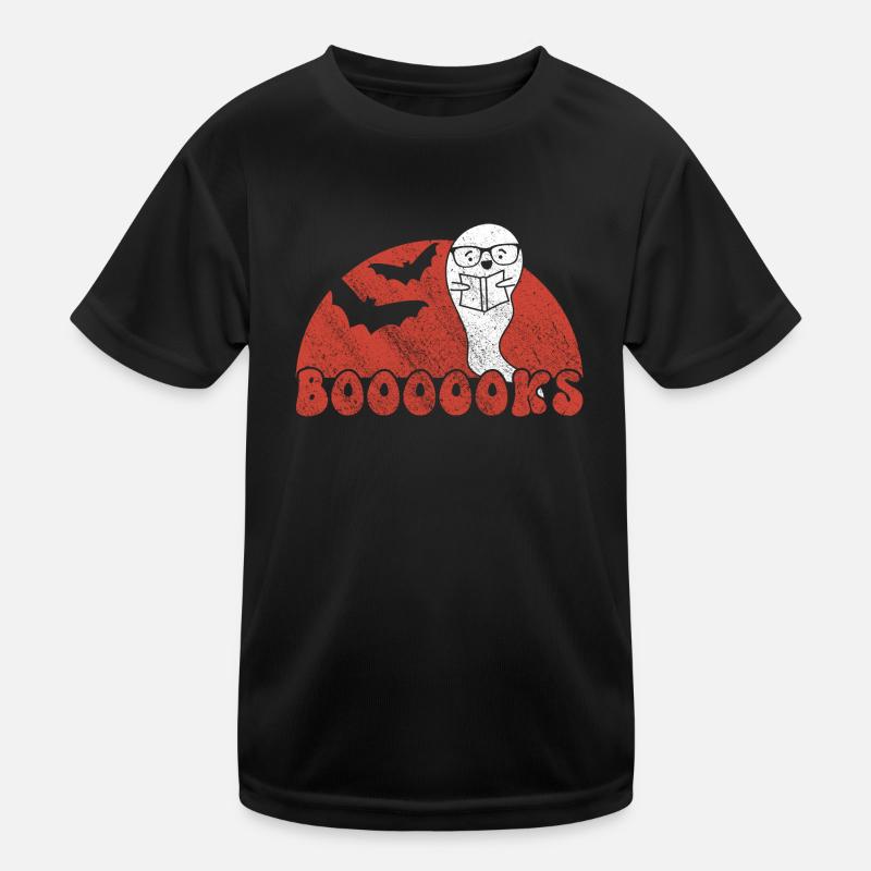 Halloween Schüler Lehrer Bücherwurm Geist Boooooks Kinder Funktions-T-Shirt