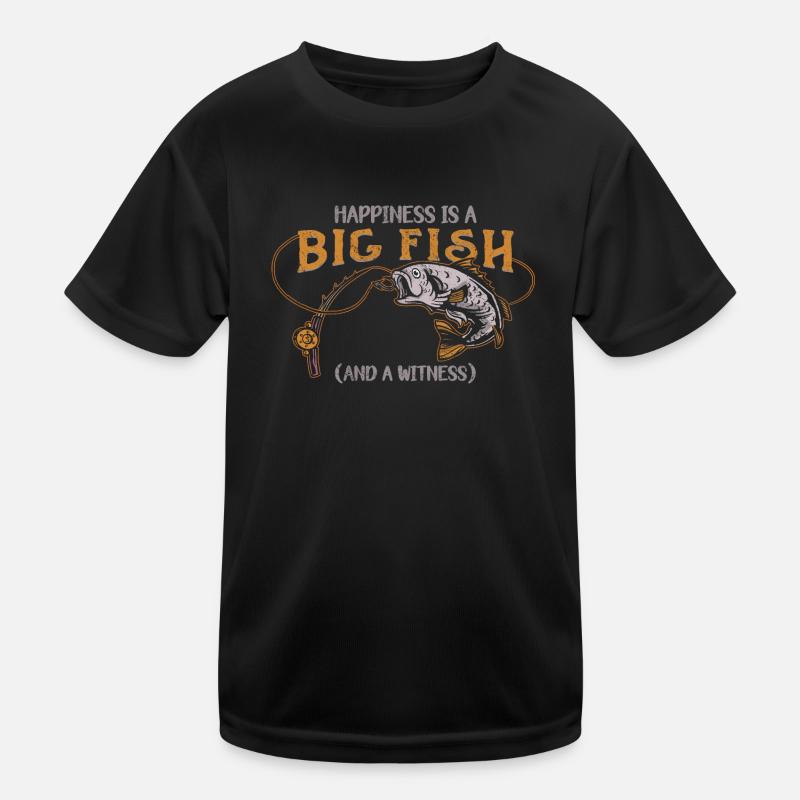 Idée cadeau de pêche à la ligne Le bonheur est un gros poisson T-shirt sport Enfant