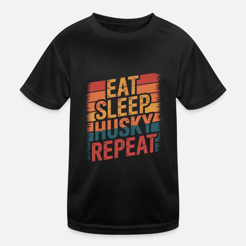 Eat. Sleep. Husky. Repeat. Kinder Funktions-T-Shirt