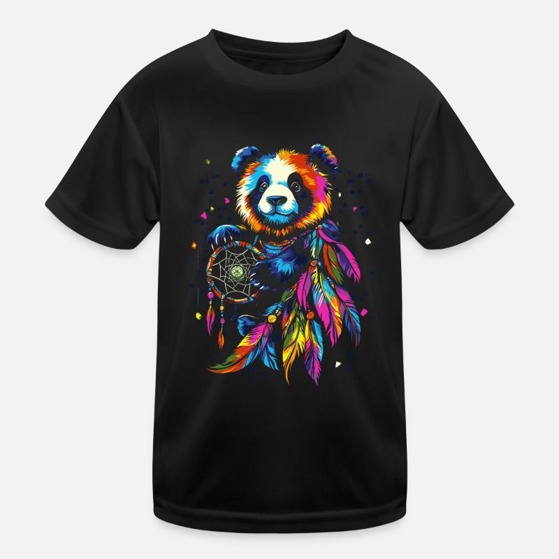 Panda mitTraumfänger Kinder Funktions-T-Shirt