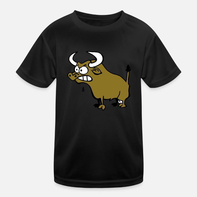 Wütender Stier Kinder Funktions-T-Shirt