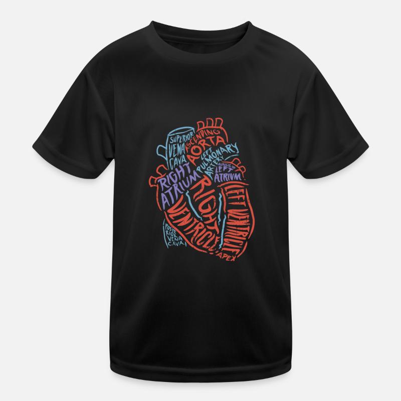 Herz Anatomie Biologie Geschenk Aorta Herzschlag Kinder Funktions-T-Shirt