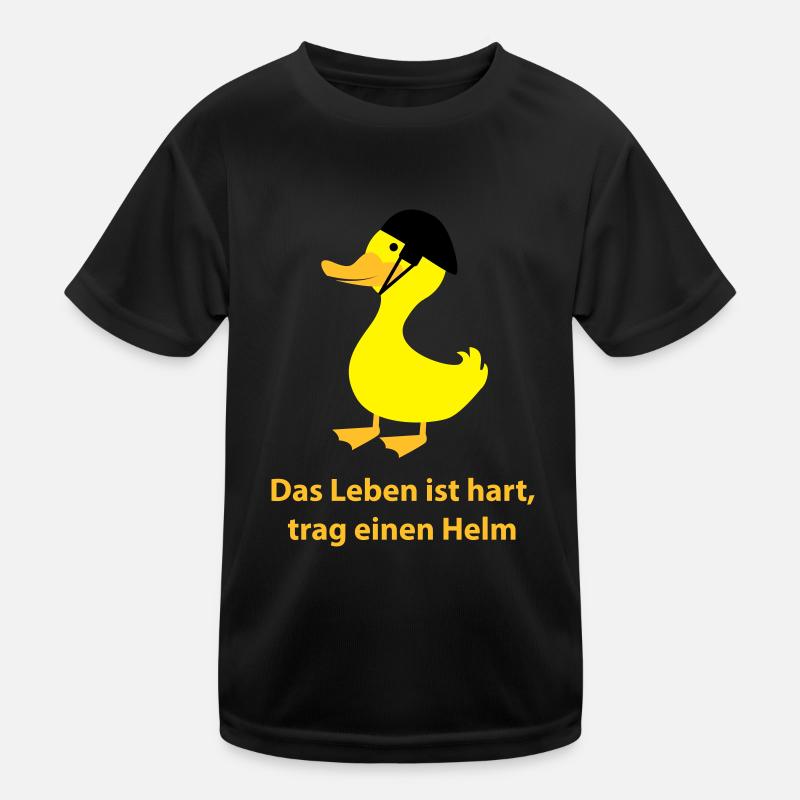 Ente mit Helm Kinder Funktions-T-Shirt