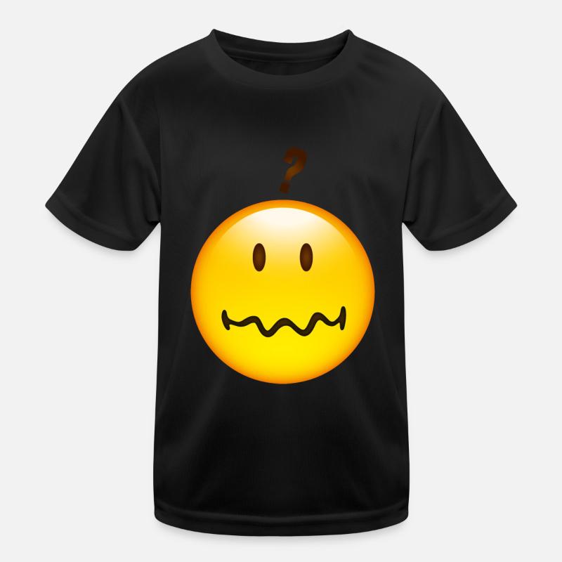 Smiley Question mark - T-shirt sport Enfant - noir