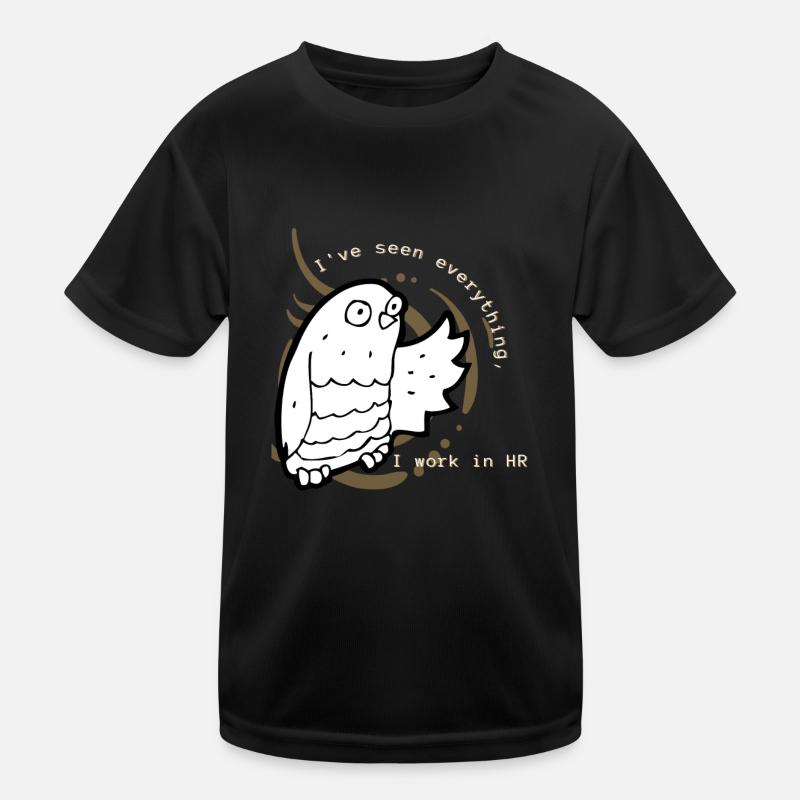 Owl brown - I work in HR Kids Functional T-Shirt