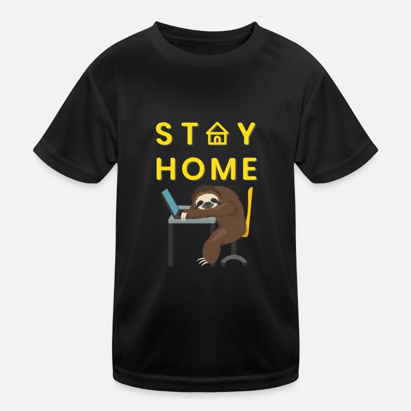 Tired sloth in the home office Kids Functional T-Shirt