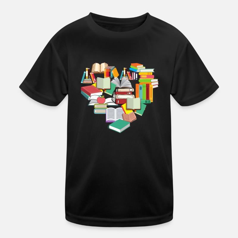 Bücher 1 - Kinder Funktions-T-Shirt - Schwarz