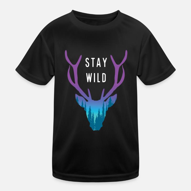 Deer - Stay Wild Kids Functional T-Shirt
